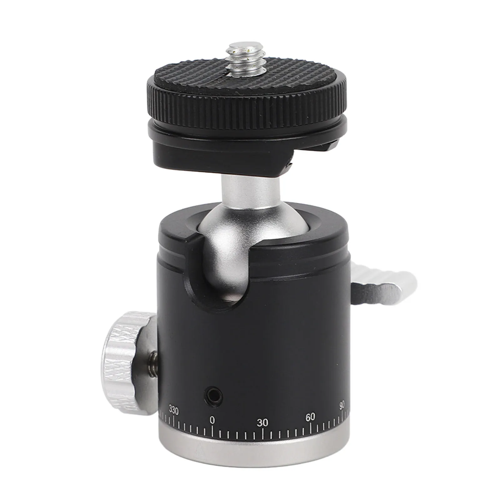 Camera Tripod Head Aluminum Alloy 360 Degree Rotatable Mini Ball Head with 1/4 Inch Screw Cold Shoe Mount for SLR Cameras