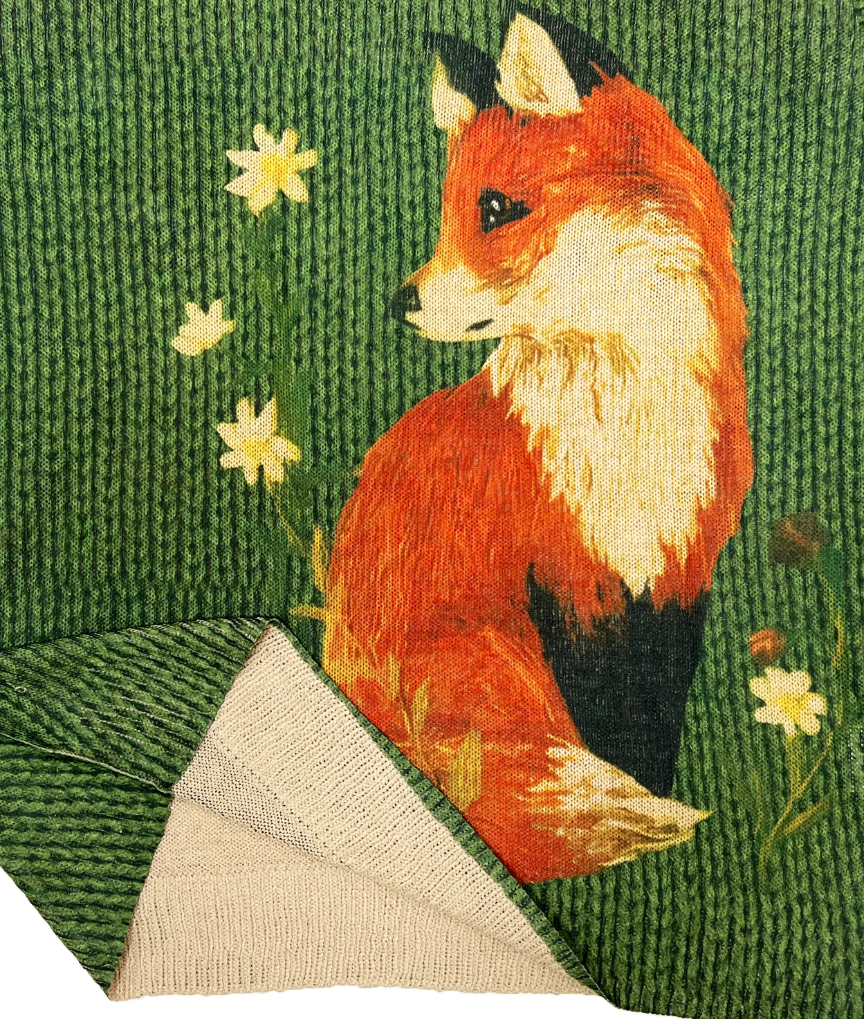 Autumn and winter new chic versatile long-sleeved women's top with fox animal digital print pattern stylish women's thin sweater 4