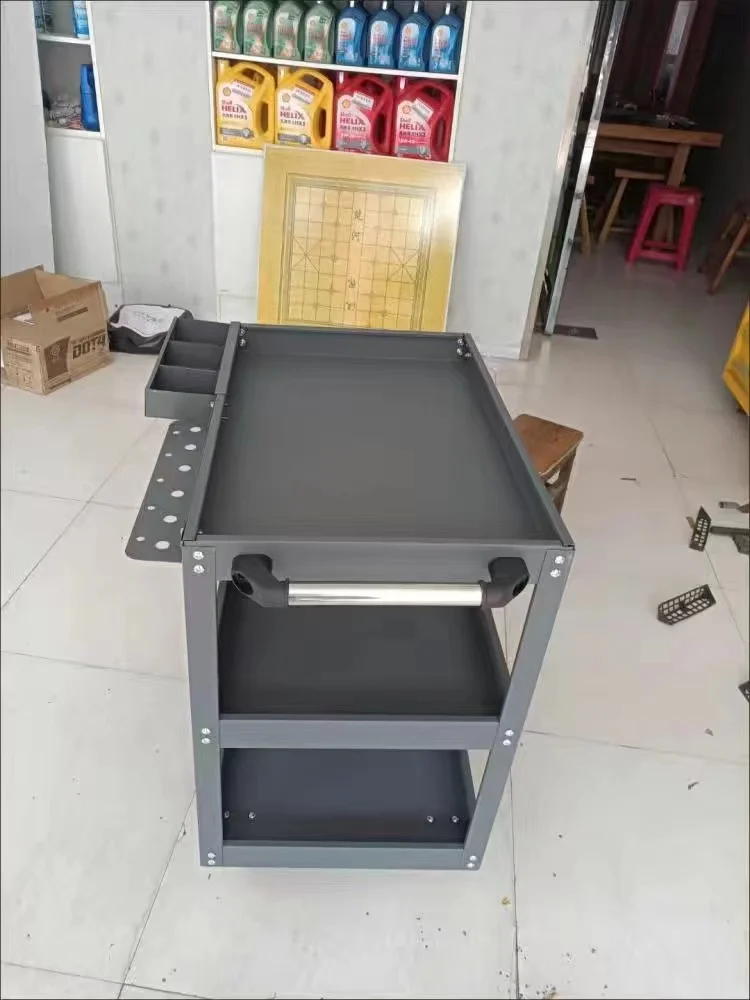 Tool Cart Trolley Auto Repair Drawer-Type Multi-Functional Workshop Repair Three-Layer Mobile Car Storage Shelf Trolley Workshop Tool Cart