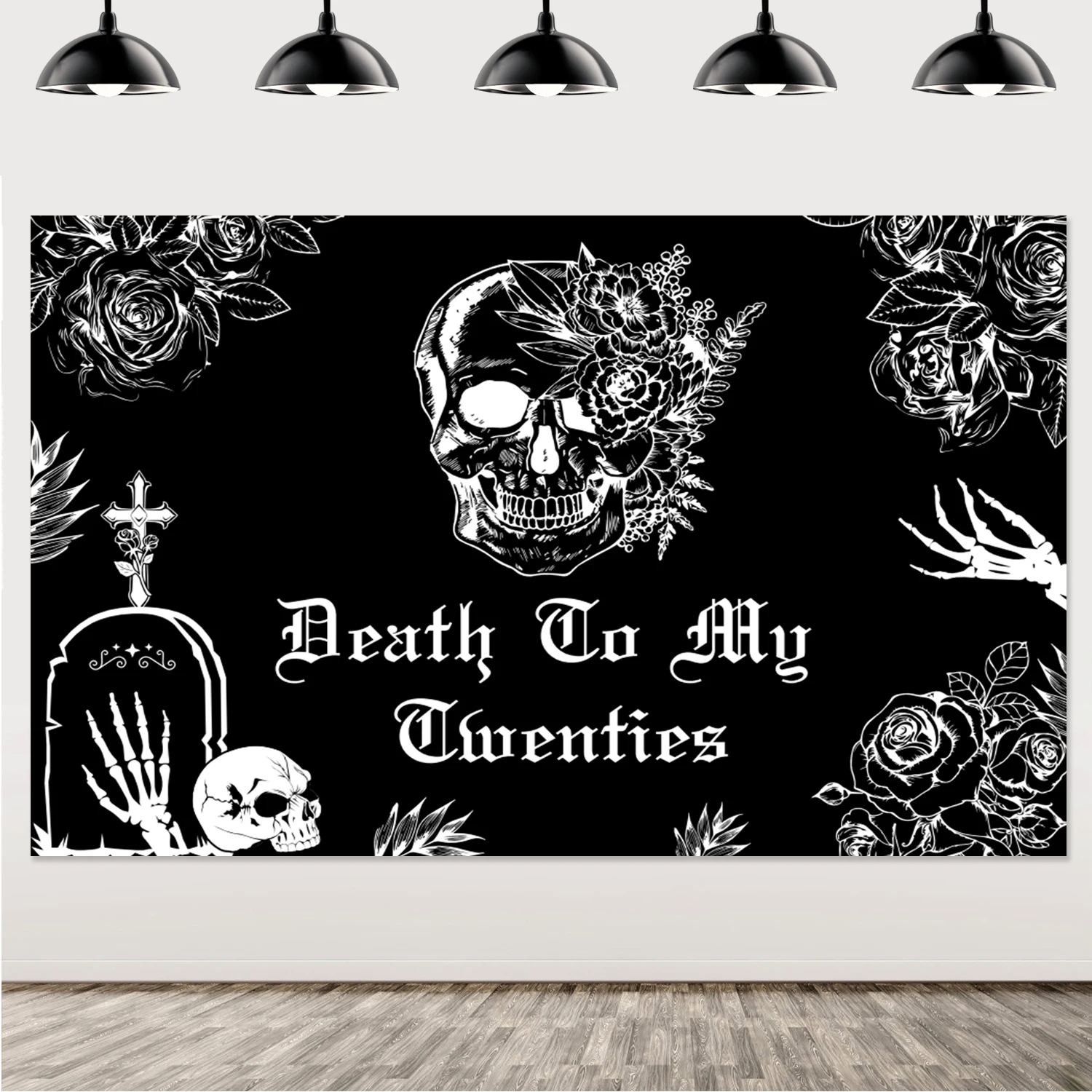 

Death To My Twenties Backdrop Black Funeral 30th Birthday Party Decorations Rip To My 20s 30 Years Old Party Supplies