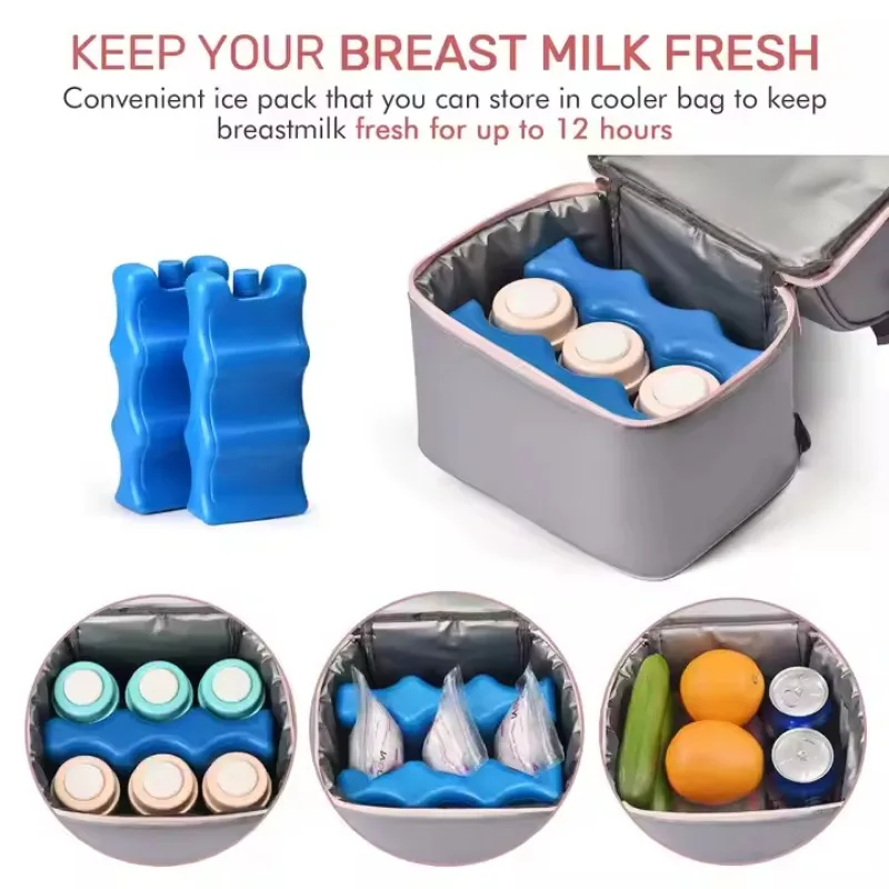 6PCS/SET New 500ml Gel Freezer Ice Blocks Reusable Cool Bottle Ice Pack Double Sided Cool Cooler Pack Bag Home Picnic Bar Use