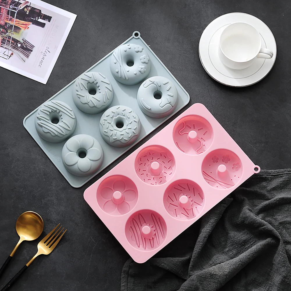 SEIHDHIK Mini Donut Silicone Molds, 2 Pack Non-Stick Cute Silicone Molds, 15-Cavity Donut Shapes Silicone Mold for Chocolate Gummy Candy Jelly Ice Cube Trays