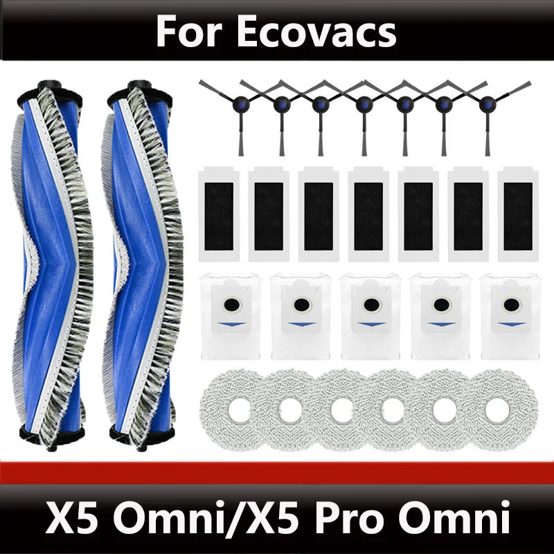 For Ecovacs X5 PRO OMNI / X5 OMNI Robot Vacuum Cleaner Dust Bags Accessories Main Side Brush Mop Cloth Replacement