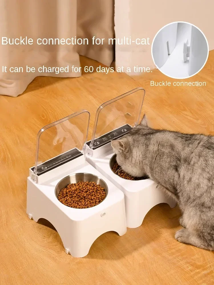 

Ceramic Smart Lid Neck Auto Feeder Stainless Sensor Cat With Bowl, Cover Protection, Open Steel Infrared Food