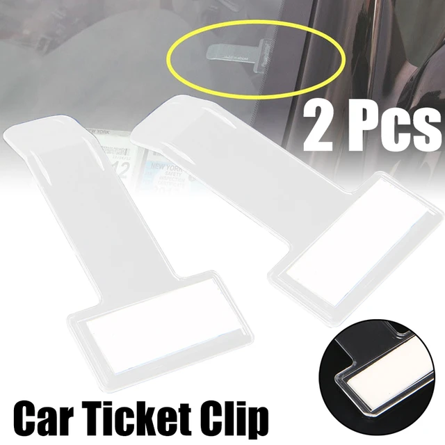 2Pcs Parking Ticket Clip Auto Fastener Card Bill Holder Organizer  Windshield Stickers Ticket holder Car Interior Accessories - AliExpress