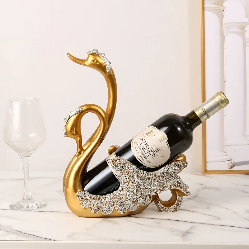 

Light Luxury Swan Red Wine Rack Creative Decoration Restaurant Wine Cabinet Champagne Wine Display Rack for Home Kitchen Bar