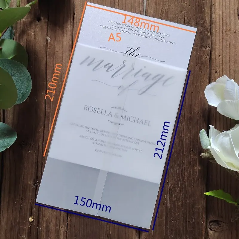 Vellum Wrap ,5*7 Vellum Wedding Invitation Cover ,vellum Jacket For  Invites,clear Translucent Wrap ,20/50pcsfor Diy Invitation - Cards &  Invitations - AliExpress