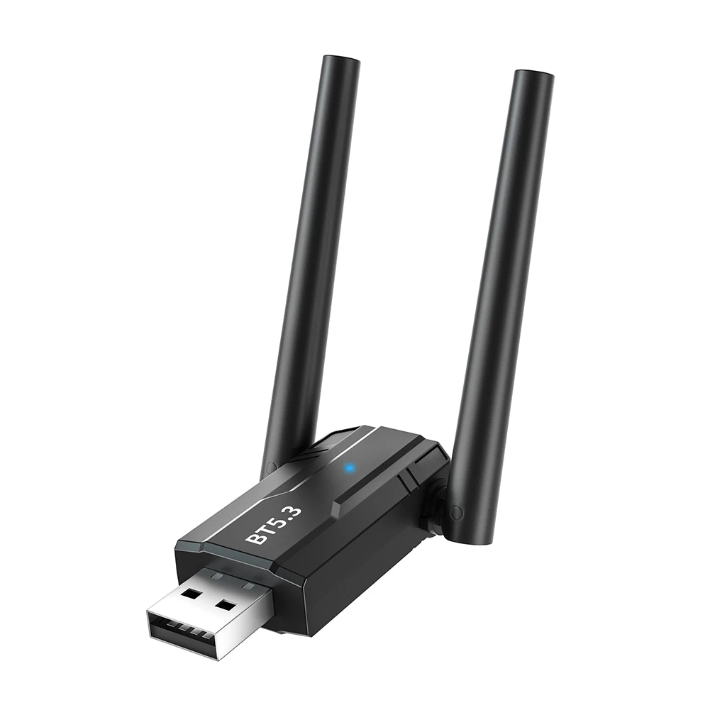 USB 어댑터 동글 3Mbps 블루투스 호환 5.3 컴퓨터 스피커 마우스용 듀얼 안테나 저전력 전송