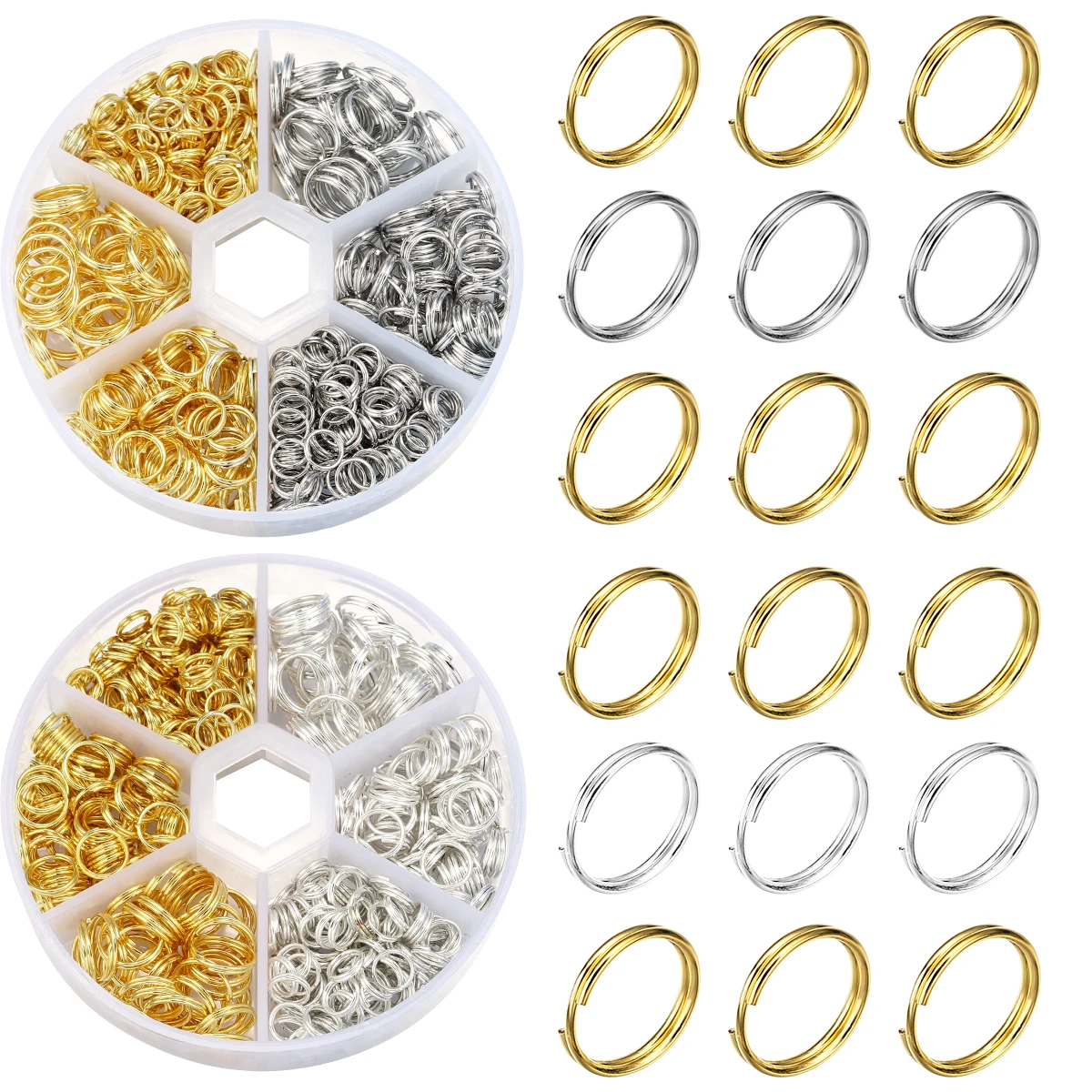 1Box Metal Jump Rings Set 3mm To 10mm – Open Link Split Rings For Jewelry Making DIY