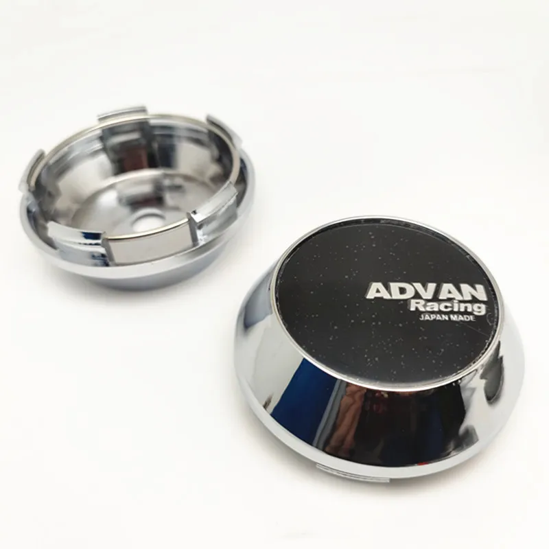 4pcs 65mm Advan Racing Wheel Center Caps Hub Car Rims Dust Proof Cover Badge Emblem Auto Styling Accessories