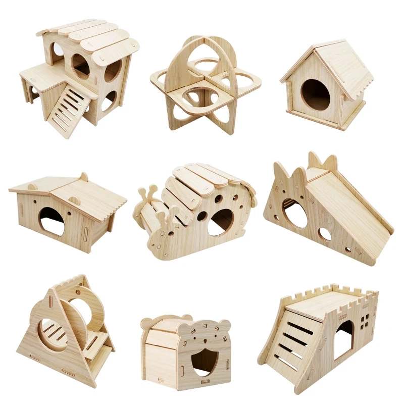 Dawf Hamster Wooden House Giocattolo Da Masticare Per Arrampicata In Legno Naturale Per Petauro Dello Zucchero
