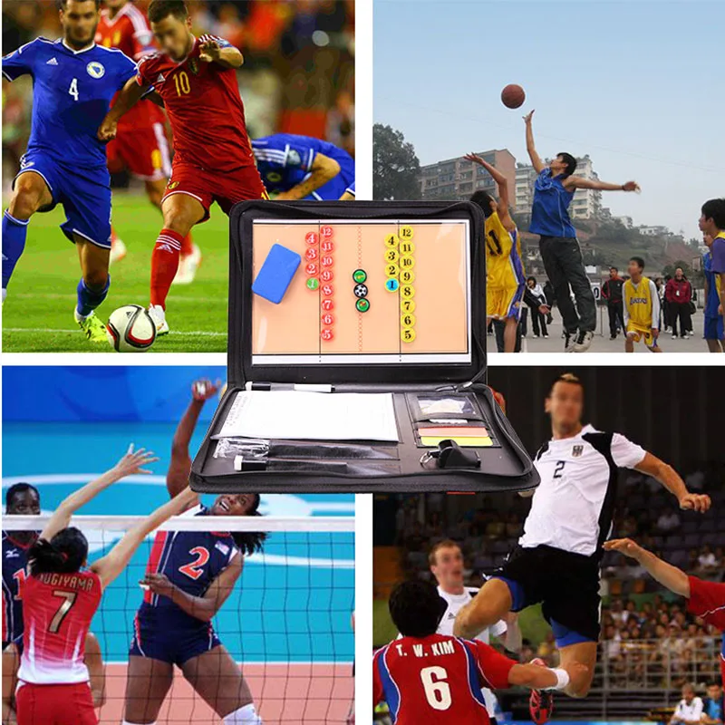1Set Multifunctional 4-in-1 Ball Coach Tactics Board Football Volleyball Basketball Handball Coaching Clipboard Match Training soccer tactical board