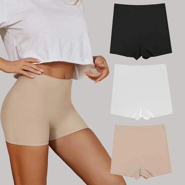 Seamless Spandex Ice Silk Safety Shorts Pants Women Boyshorts Under Skirt  Underwear Breathable No Curling Boxers for Women - AliExpress