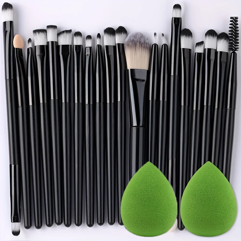 Professional 20-Piece Makeup Brush Set with Blender Sponges