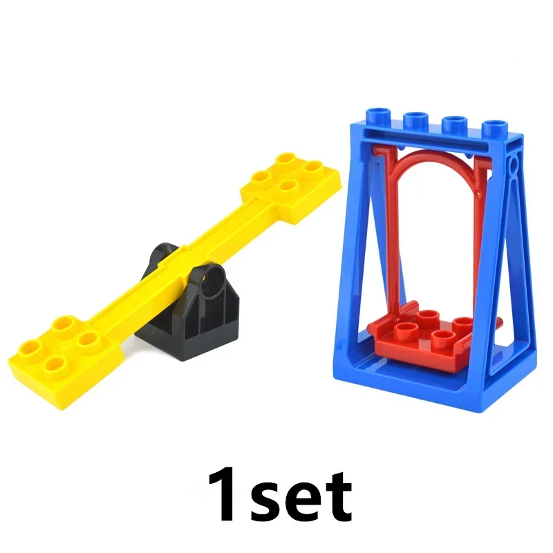 Big Size Building Blocks Door Roof House Accessories Traffic Car Truck Compatible Large BasePlate Brick Educational Toy Duploes 6