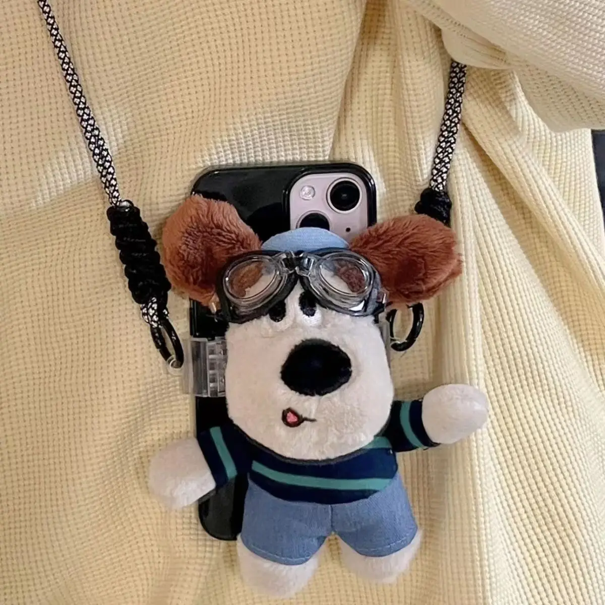 

Cute 3D Plush Dog Phone Case 2023 Diagonal Crossbody Strap IPhone 15Pro Phone Case Xs/xr/xsmax Cartoon 12 14 Phone Case
