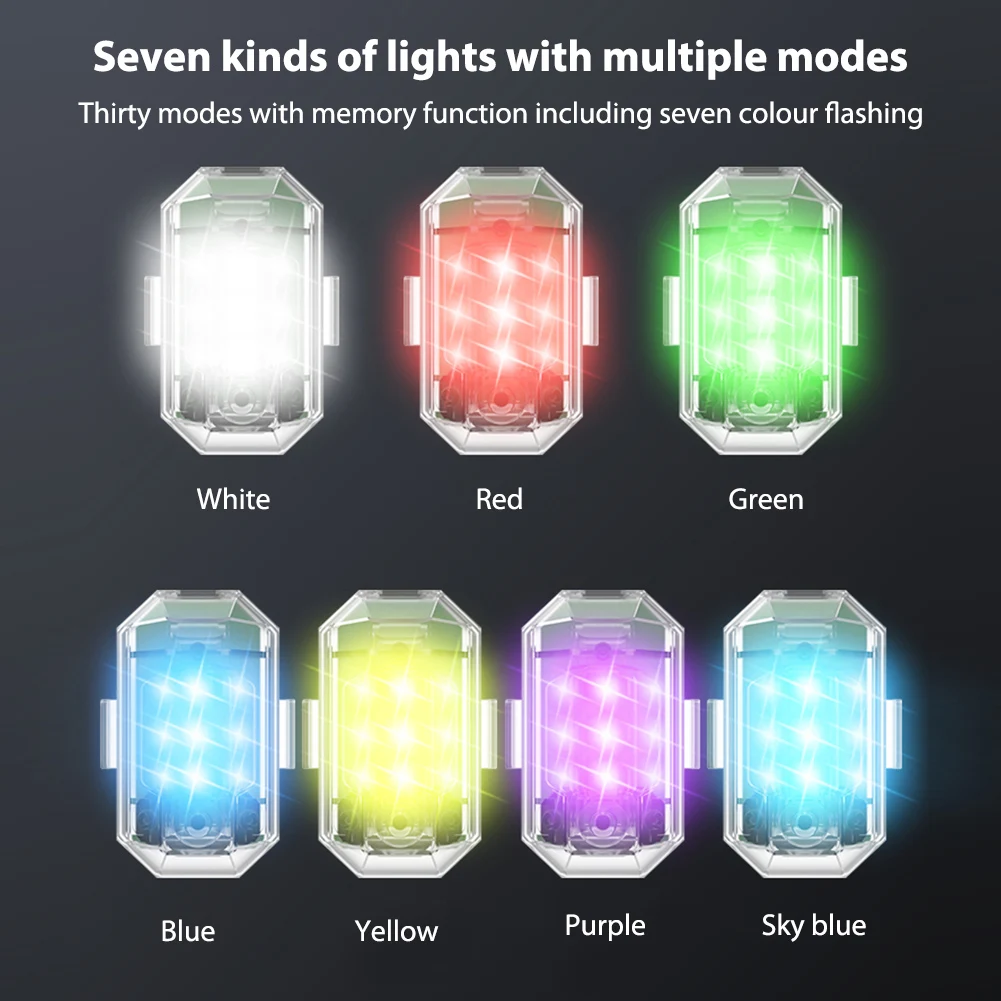Télécommande du kit lampe stroboscopique avion 2.4G 7 couleurs pour moto