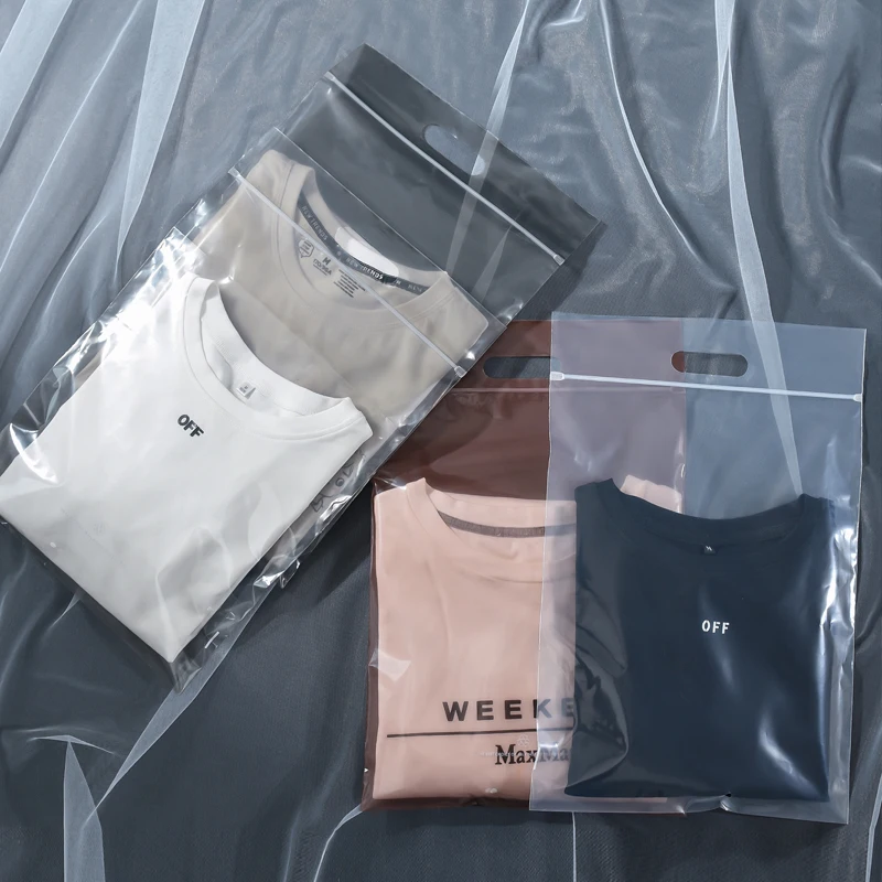 의류 투명 포장 지퍼 가방, PE 자체 접착 지퍼 티셔츠 선물 가방, 의류 가방, 맞춤 로고, 50 개