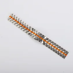 Elegant Stainless Steel Smartwatch Band, 20mm/22mm Adjustable Metal Bracelet - 22mm Width (Titanium orange)