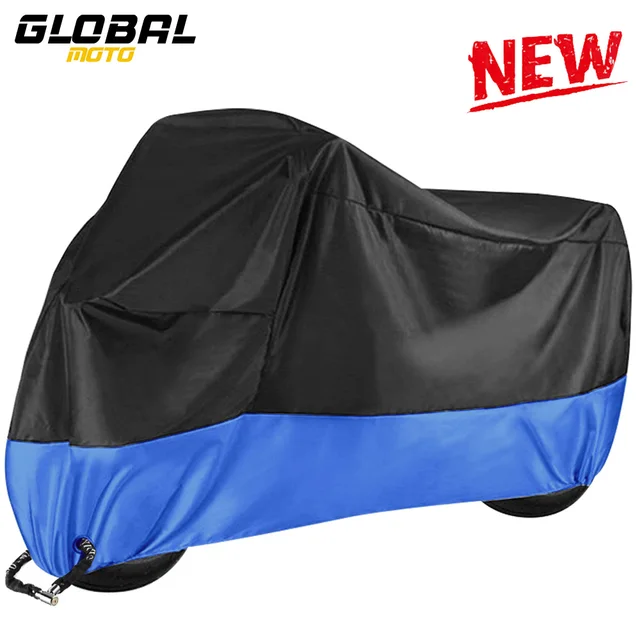 New Motorcycle Cover Outdoor Waterproof UV Sun Protector Scooter All Season Bike Motorcycle Accessories Rain Dust Proof Covers Z001 Dark blue