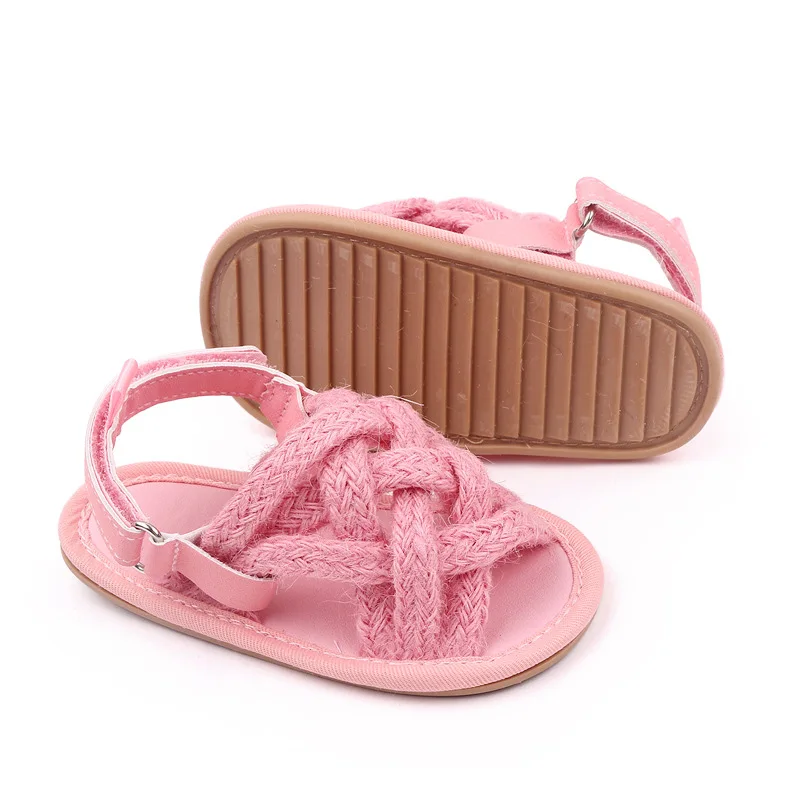 Baby Girls Flower Lace Crib Sandals Cute Summer Soft Sole Flat Princess Shoes Infant Non-Slip First Walkers