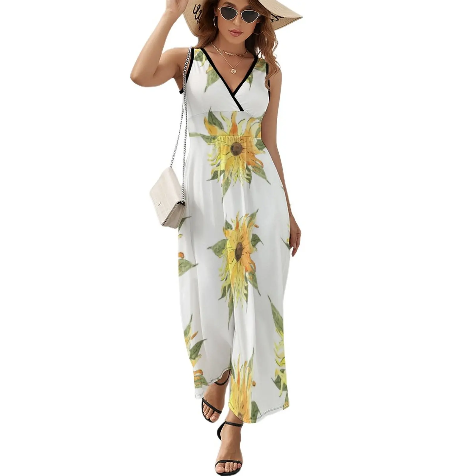 

Sunny Sunflower Sleeveless Dress Women's dress summer dresses