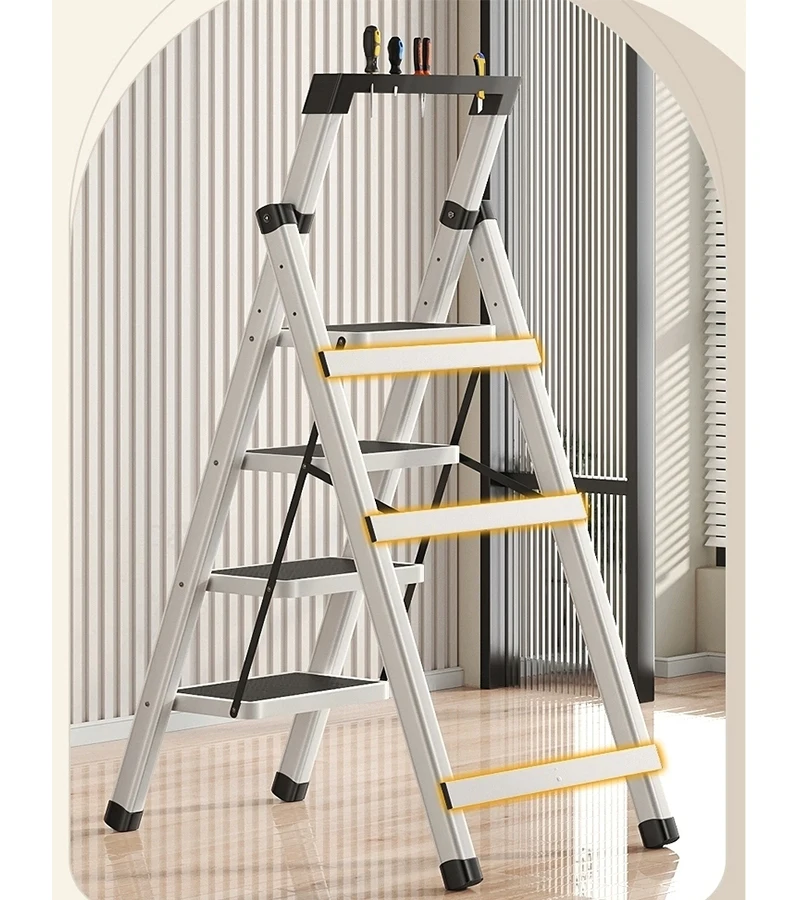 White Folding Lightweight Step Ladder 3