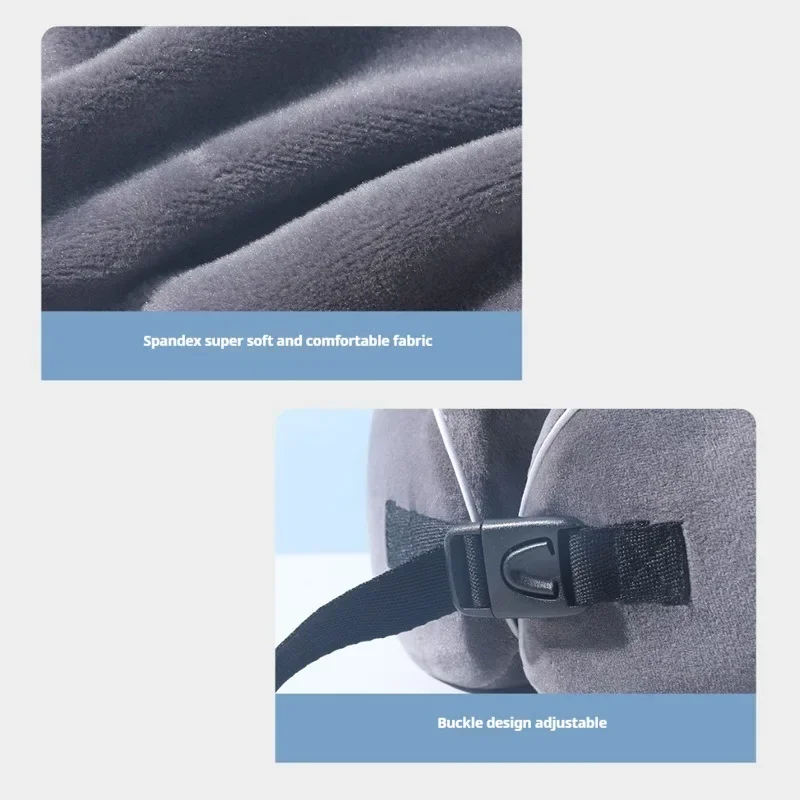 New Portable U-Shaped Memory Foam Pillow with Fleece Cover Airplane Neck Support Travel Pillow for Comfortable Sleep On-the-go