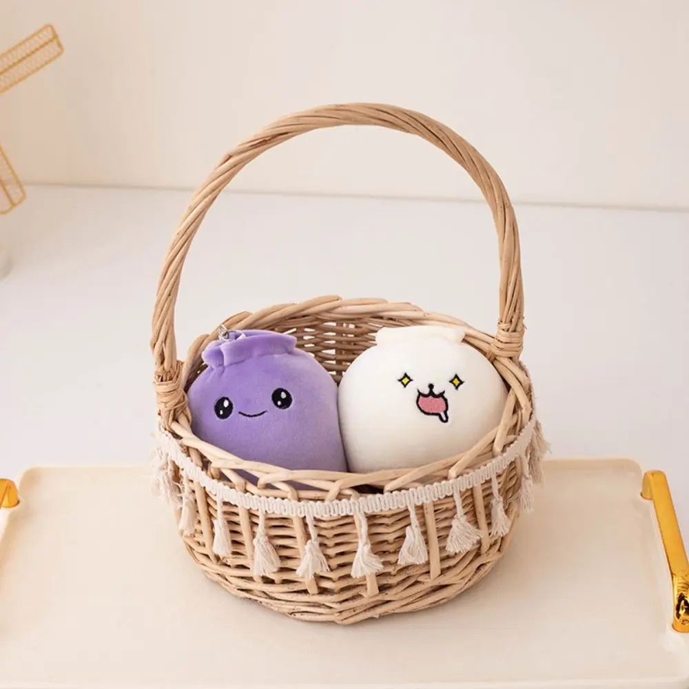 Chinese Soft Rice Bao Face Food Cartoon Steamed Stuffed Bun Bao Zi Keyring Dumplings Keychain Bag Pendant