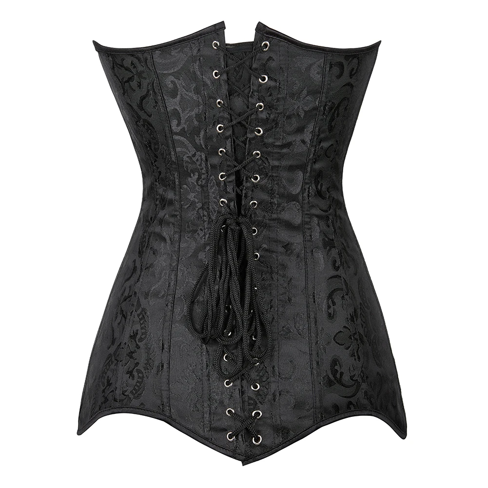 Corset Bustier Top Women Hourglass Longline Overbust Steel Boned Black White Long Torso Bustier waist corset lace corset