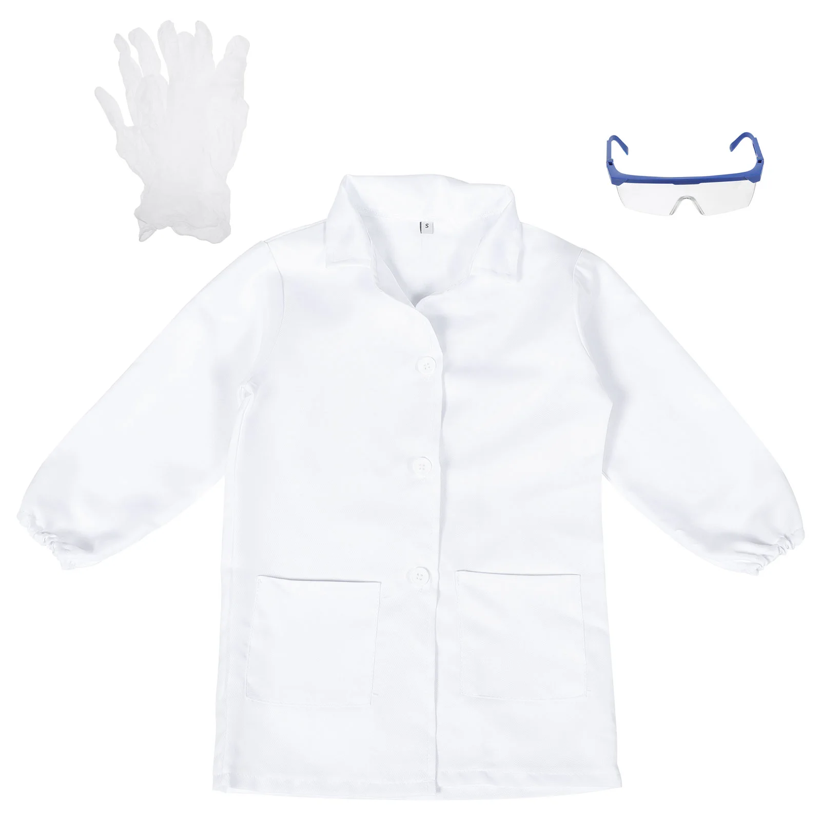 

Decor Toddler Doctor Costume Decorate Lovely Kids Lab Coat Glasses for Polyester Cosplay Supplies Child