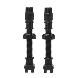 Tubeless Bicycle Presta Valve Nozzle with Tire Plugs - 40mm (One pair of black)