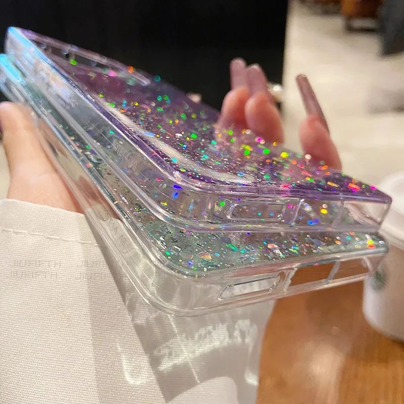Glitter Star Sequin Clear Thin Case - Soft Protective Cover