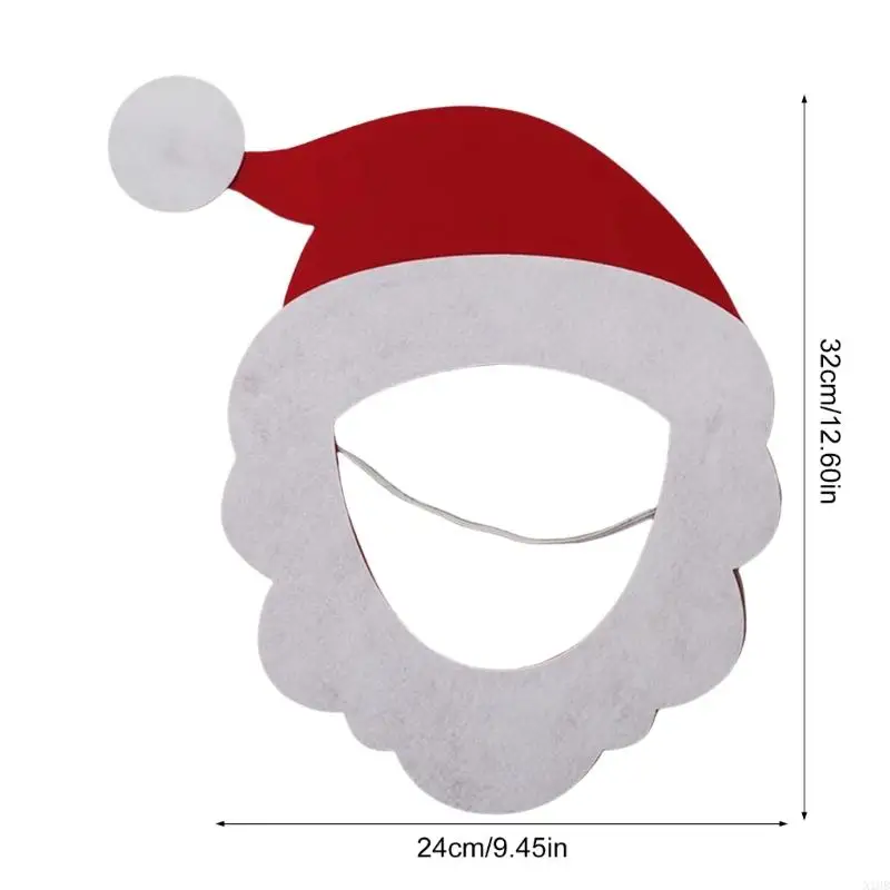 N1HB Farbic Christmas Santa Mask for Any Skin Type Fashion Accessory for Uneven Tone and Dryness Party Supplies