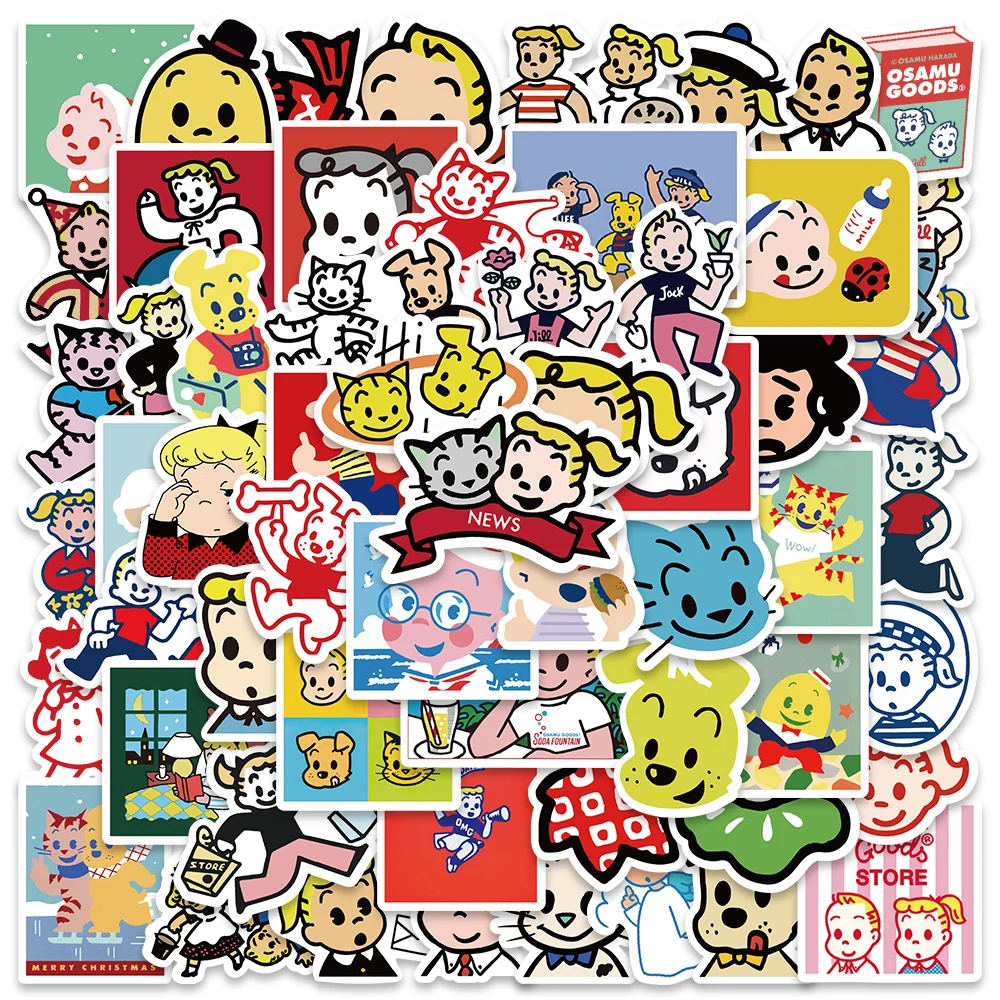 

10/60Pcs Japanese Artist Cute Cartoon Characters Stickers Funny Graffiti Decals Laptop Helmet Luggage Scrapbook Suitcase Sticker