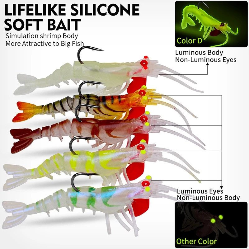 6g 13g 19g Fishing Lures Soft Baits Luminous Saltwater Swimbait Wobbler Shrimp Hooks Artificial Pike Silicone Fishing Lures