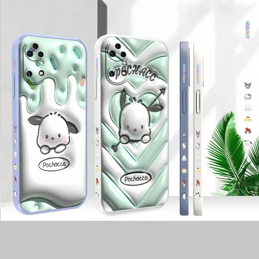 

Liquid Silicone For Huawei P60 P50 P40 P30 P20 Mate 50 40 30 20X 20 10 Pro Plus Colour Cover Funny Cute Pochacco Case Funda Capa