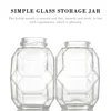 Hexagonal Glass Honey Bottle with Wooden Stirring Rod Honey Packaging Bottle Small Honey Bottle Container Honey Jar Storage Can 6
