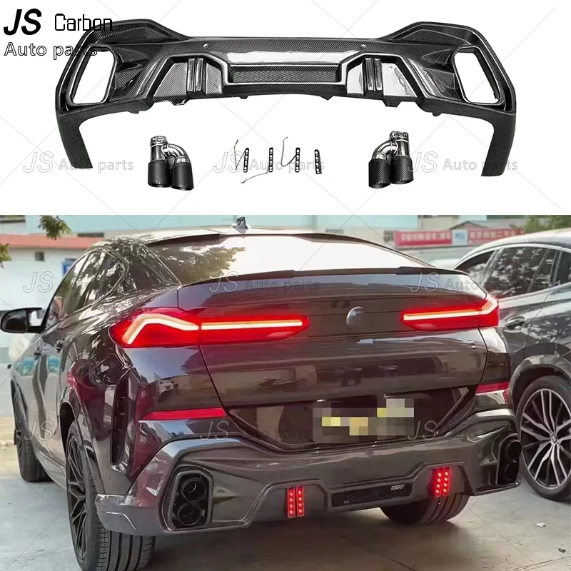 

Задний диффузор для губ из углеродного волокна для BMW X6 серии G06 2019-2023 LD, стильный задний бампер, спойлер, Маленький Комплект encircleme для тела