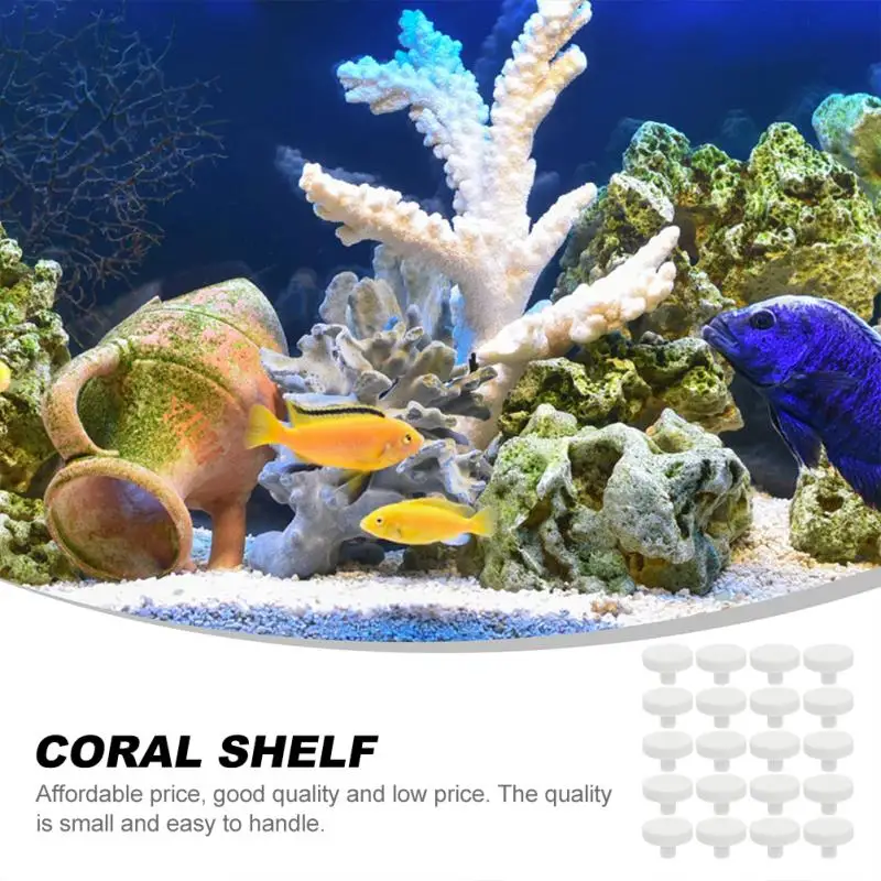 60Pcs Aquarium Korallen Basis T-förmige Korallen Unterstützung Korallen Frag Stecker Korallen Keramik Frag Rack Aquarium Korallen Stehen (weiß) – Detail 3