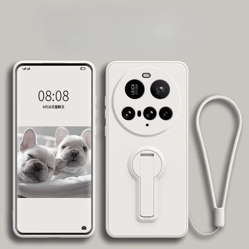 Soft Shockproof Liquid Silicone Lanyard Phone Case with Stand Function