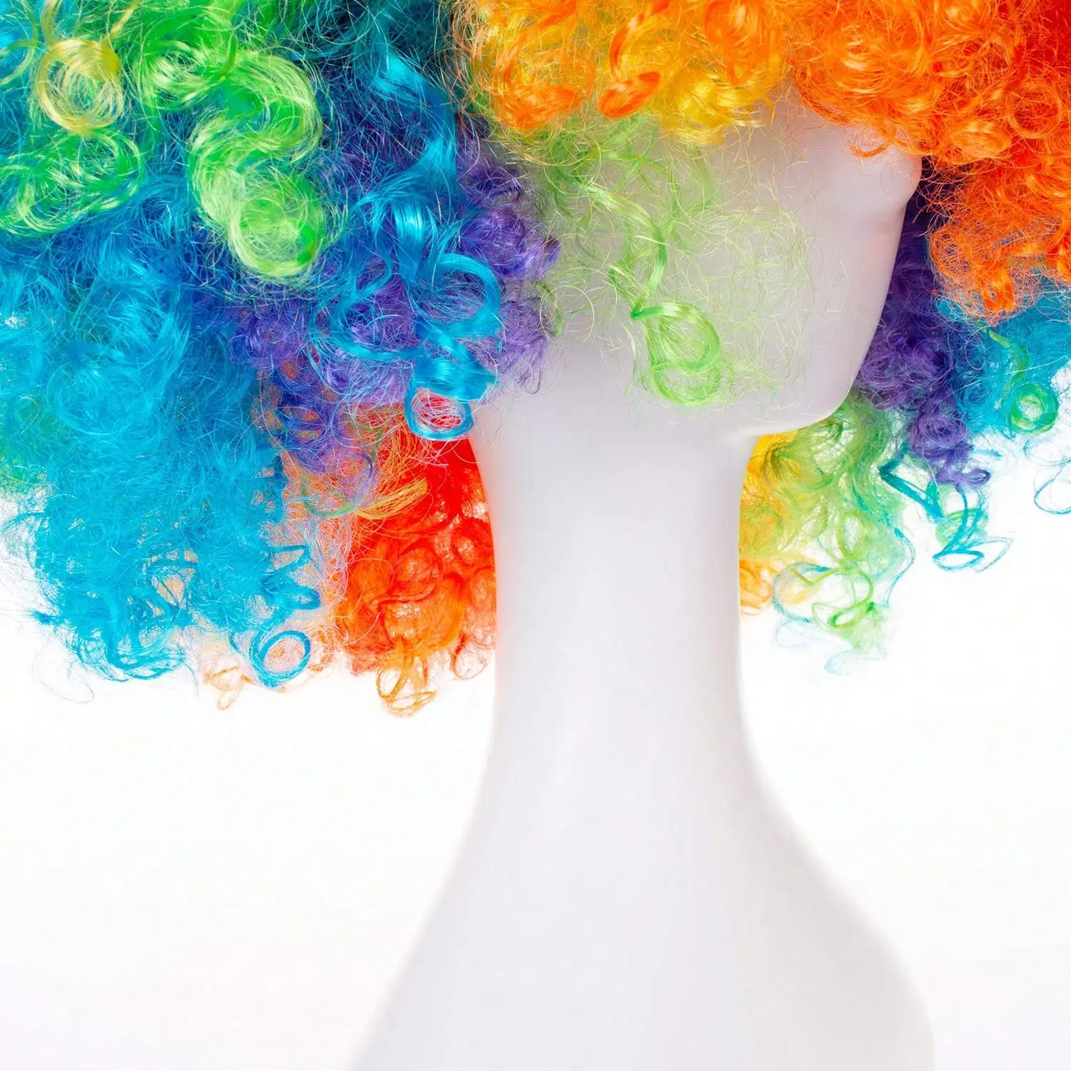 Colorful Clown Wig Afro Curly Synthetic Cosplay for Men Women Mardi Gras Christmas Party Wig Red Green Yellow Blue Clown synthetic wigs