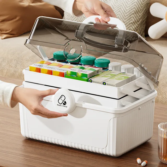 Large Capacity Daily Medicine Box Medicine Storage Box for Home Multi Layer Portable First Aid Kit Family Medicine Organizer 6