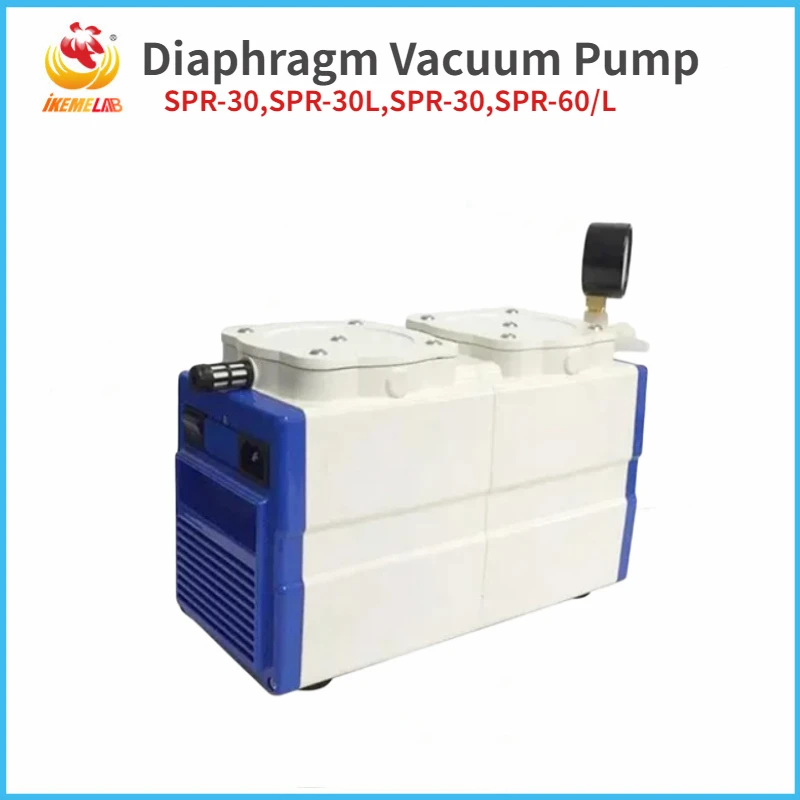 IKEME Oil Free Diaphragm Vacuum Pump Lab Vacuum Filter Device Portable Negative Pressure Pump SPR Machine Lab Equipment