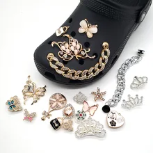 

1pcs Jewelry Crystal Designer Croc Charms Shoes Accessories Bling Rhinestone Diamond Shoe Decoration Silicone Buckles Slipper