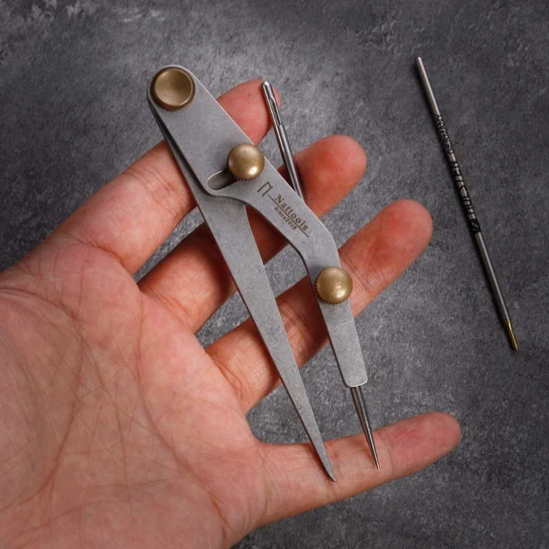 Leather Scribing Gauge Tool with Locking Needle for Leathercraft DIY