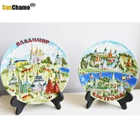 15cm Italian Sicilian Village Aegean Greek Creative Disk Background Decoration Display Hand-painted Ceramic Disctourist Souvenir 1