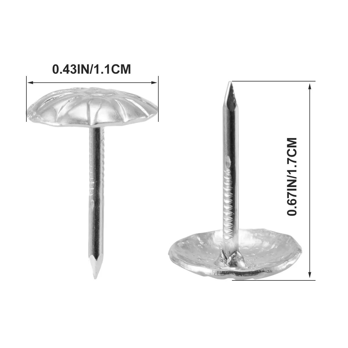 500개 11x17mm 철제 원형 소파 못, 가구 장 엄지못, 침대, 의자, 코르크 보드 DIY용 스터드
