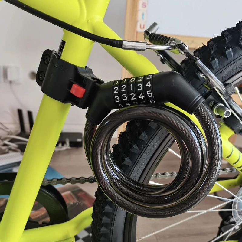 Anti Theft Steel Cable Lock Foldable Bicycle Anti Shear Anti Rust Portable Mountain Bike Cable Enhanced Password Lock