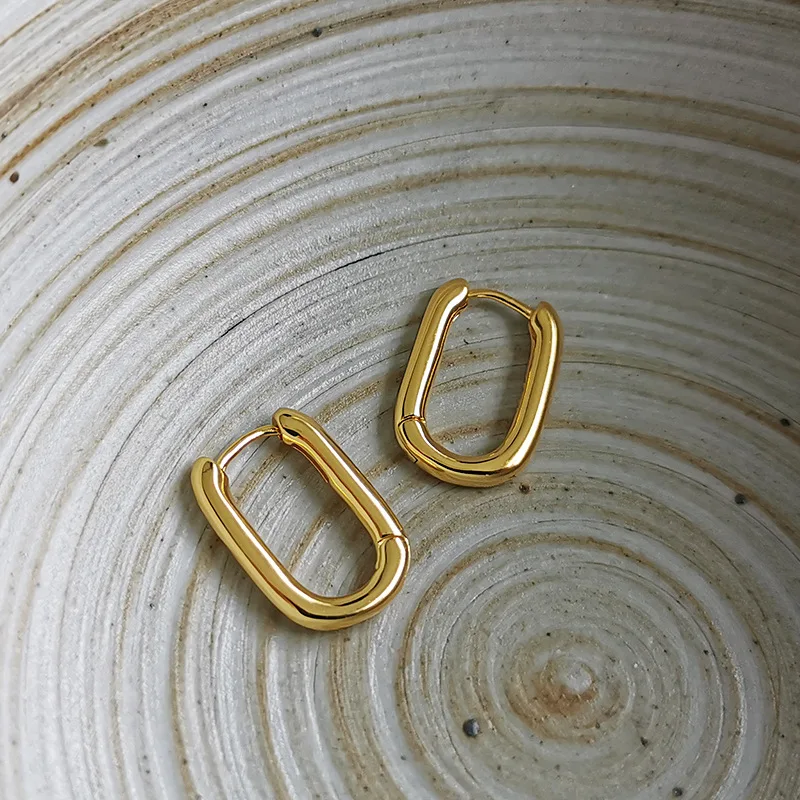 Fashion Gold Color Geometric U-Shape Hoop Earrings Set for Women Men Punk Hip-Hop Metal Round Circle Earrings Party Jewelry 2023